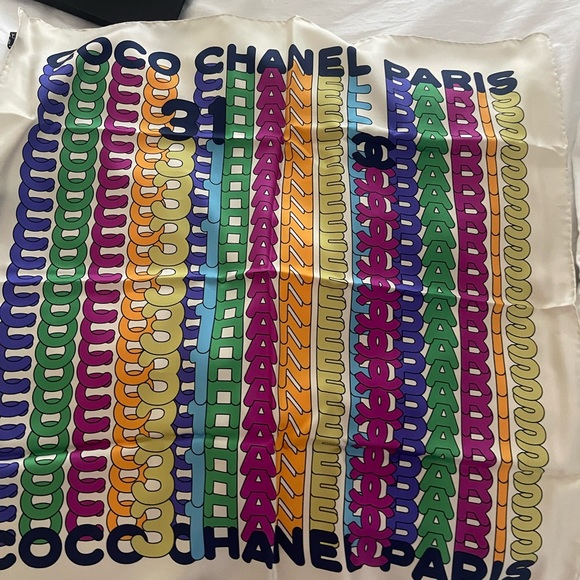 Chanel Rainbow Silk Scarf-NIB - Picture 2 of 4